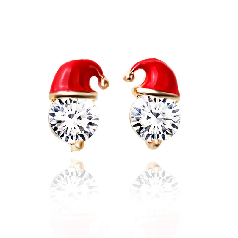 Snowman Rhinestone Ear Studs